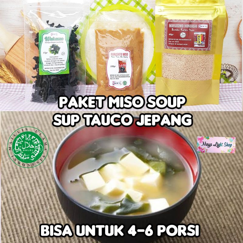 Paket Hemat Miso Soup (Miso, Dashi, Wakame) sup rumput laut kaldu ikan tauco jepang wakame