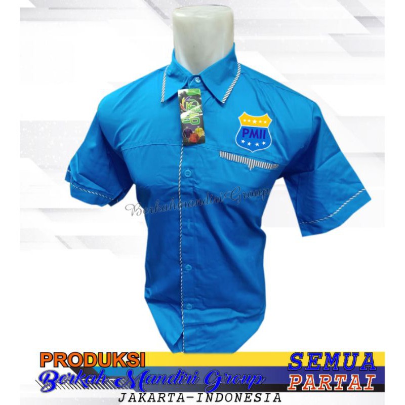 Kemeja PMII bordir logo-kemeja pria wanita