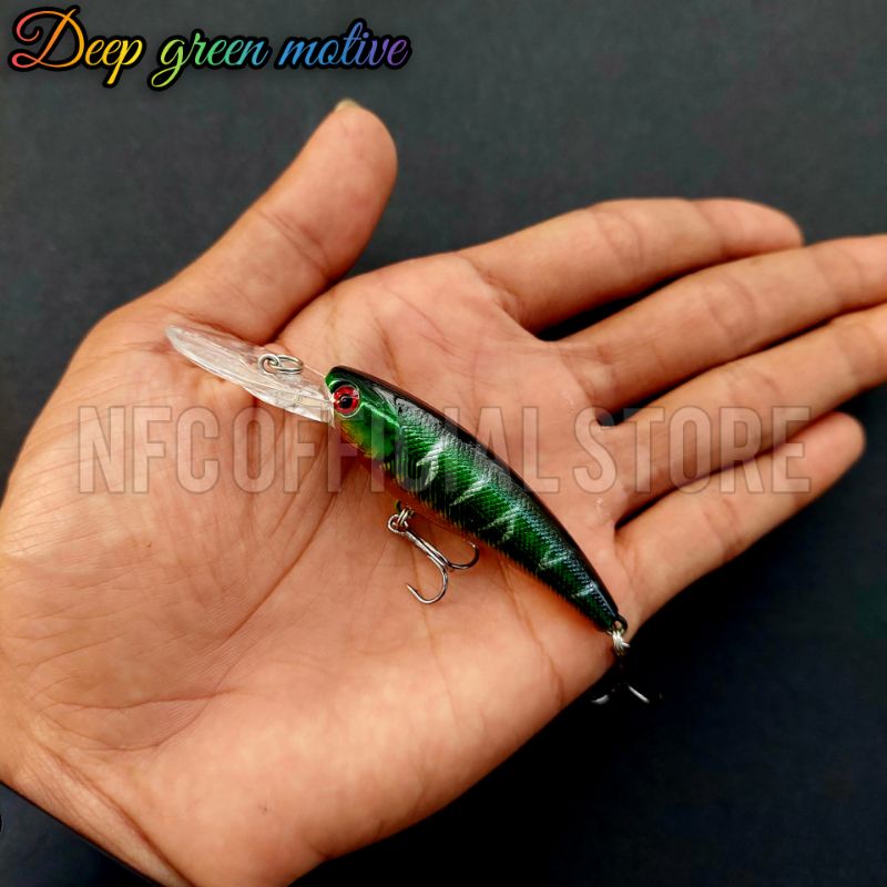 Lure minnow floating lidah panjang 9 cm 7,5 gram Umpan Troling target Black bass Mangrove jack