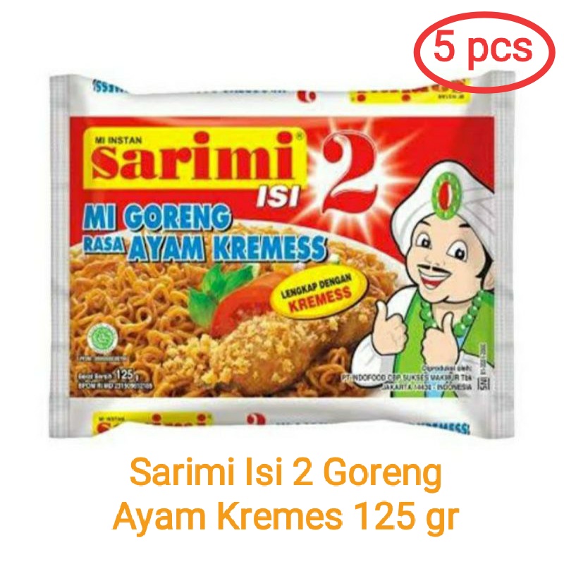 

Sarimi isi 2 goreng rasa ayam kremes 125gr 5 pcs