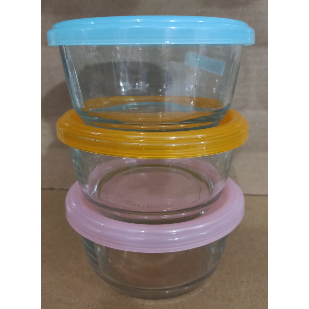 Mangkok Kaca Tutup Plastik / Mangkok Kaca Diameter 11.5 cm