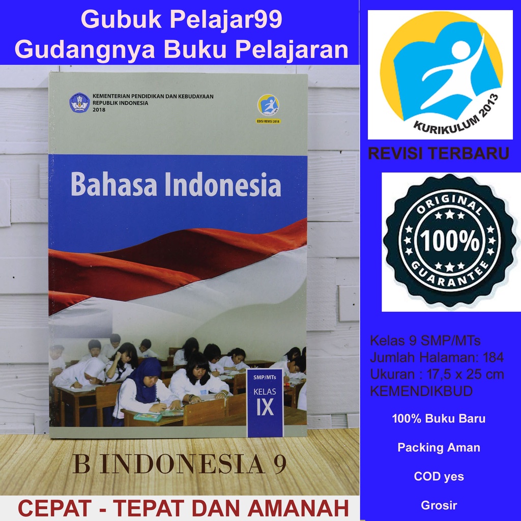Buku Siswa Bahasa Indonesia Kelas 9 SMP/MTs K13 KEMENDIKBUD Revisi Terbaru-0