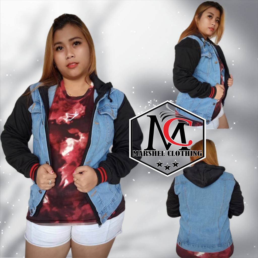 RCL - Jaket Jeans Pria Premium Jaket Jeans Boy Jaket Jeans Hodie Jaket Jeans Anak Jalanan / Jaket Jeans Hoodie Garmen Hitam Wanita Jaket Boy Jaket Levi Hoodie Cewek Oversize Big