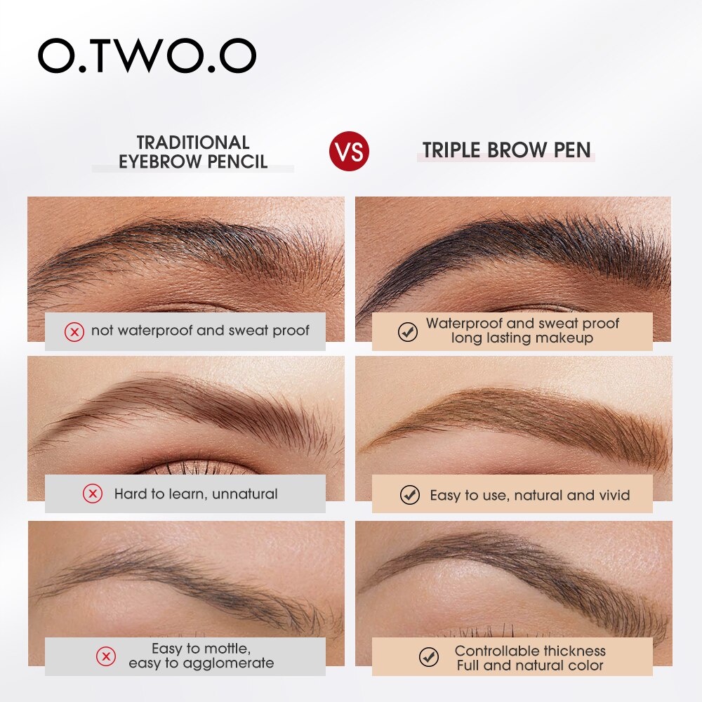 O.Two.O Eyebrow Triple Brow Pen O.Two.O Eyebrow OTwoO  Eyebrow  O Two O Pensil Alis OTwoO Eyebrow Pencil O.Two.O 1013