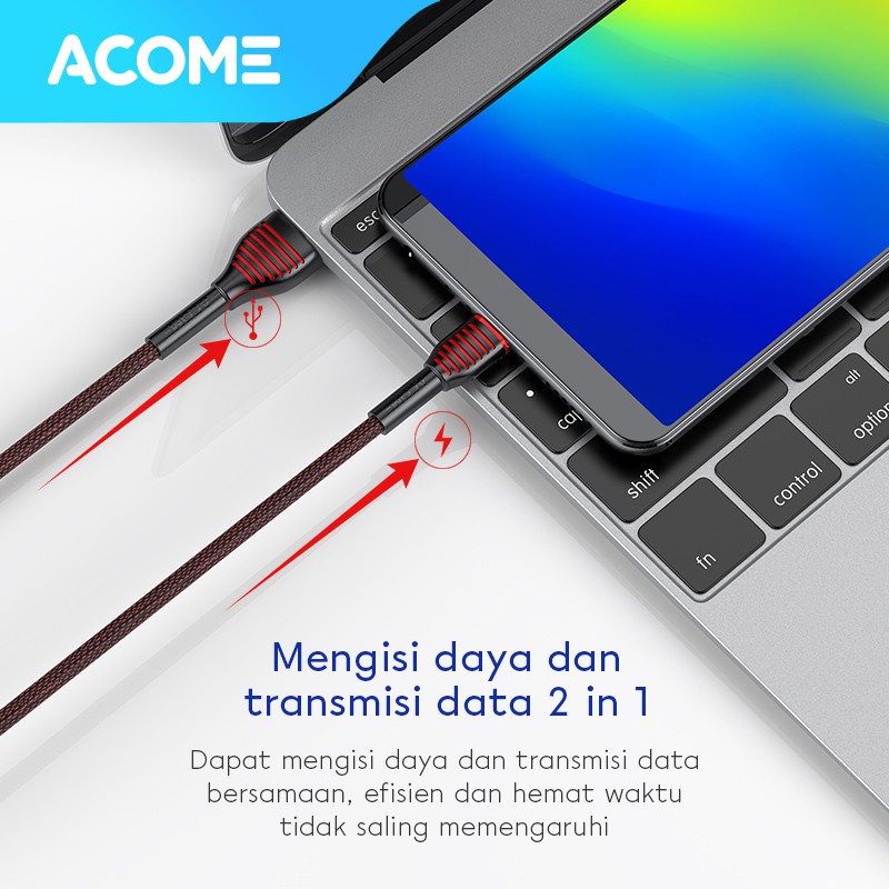 ACOME Kabel Data Micro USB 100cm cable  AiC Fast Charging Garansi Resmi 1 Thn ASM-010