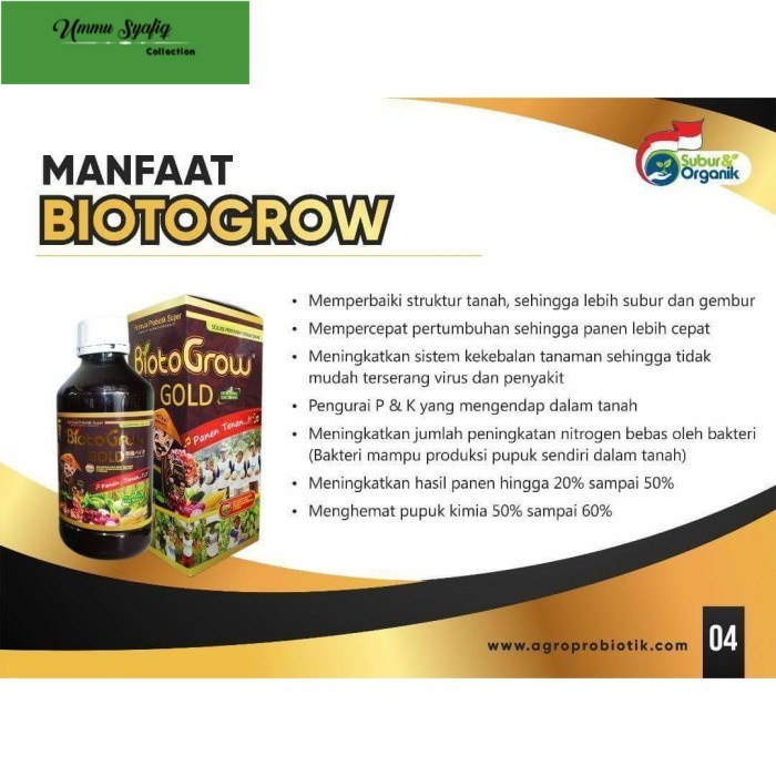 

BiotoGrow Gold 1 Liter - Pupuk Hayati Organik Probiotik Cair