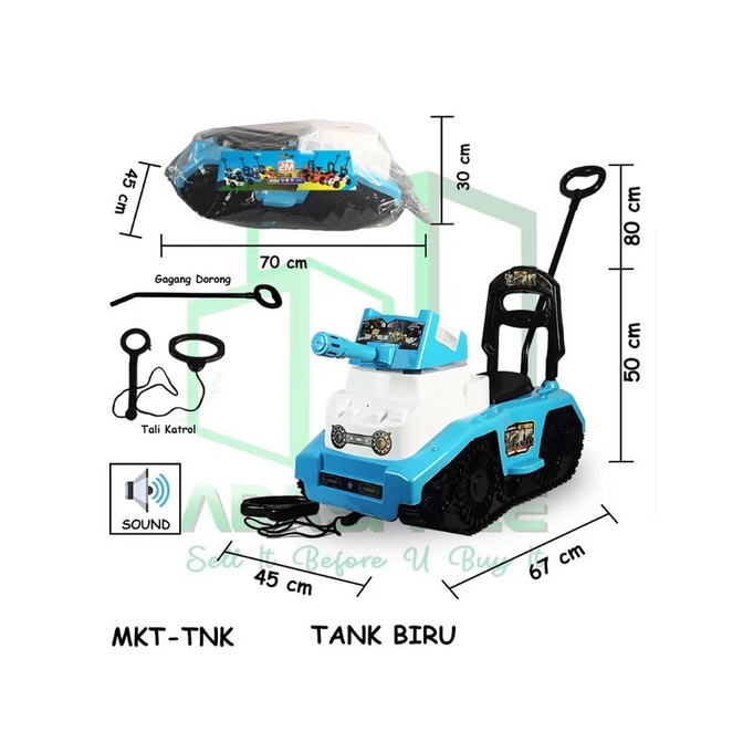 MURAH Mobil Mobilan tank Ride On Car - Dorong Duduk Mainan Anak Laki Laki