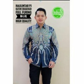 baju batik pria Navy Biru Blue lengan panjang modern S M L XL XXL BAJU PREMIUM BSO OFFICIAL Batik ABU