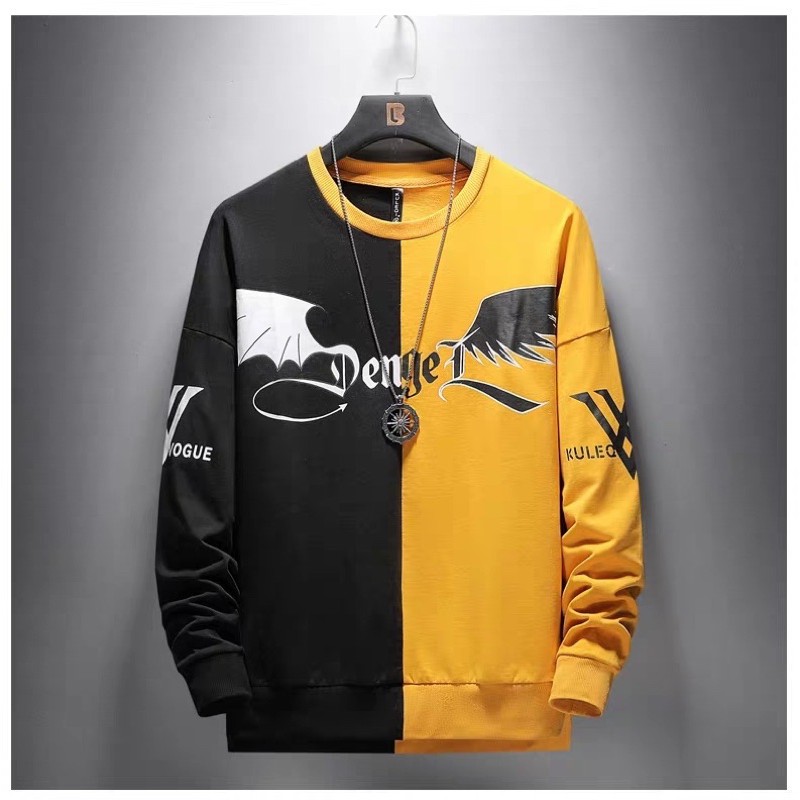 BAJU SWEATER SWETER COWOK FASHION PRIA LENGAN PANJANG DENGER KOMBINASI MOTIF