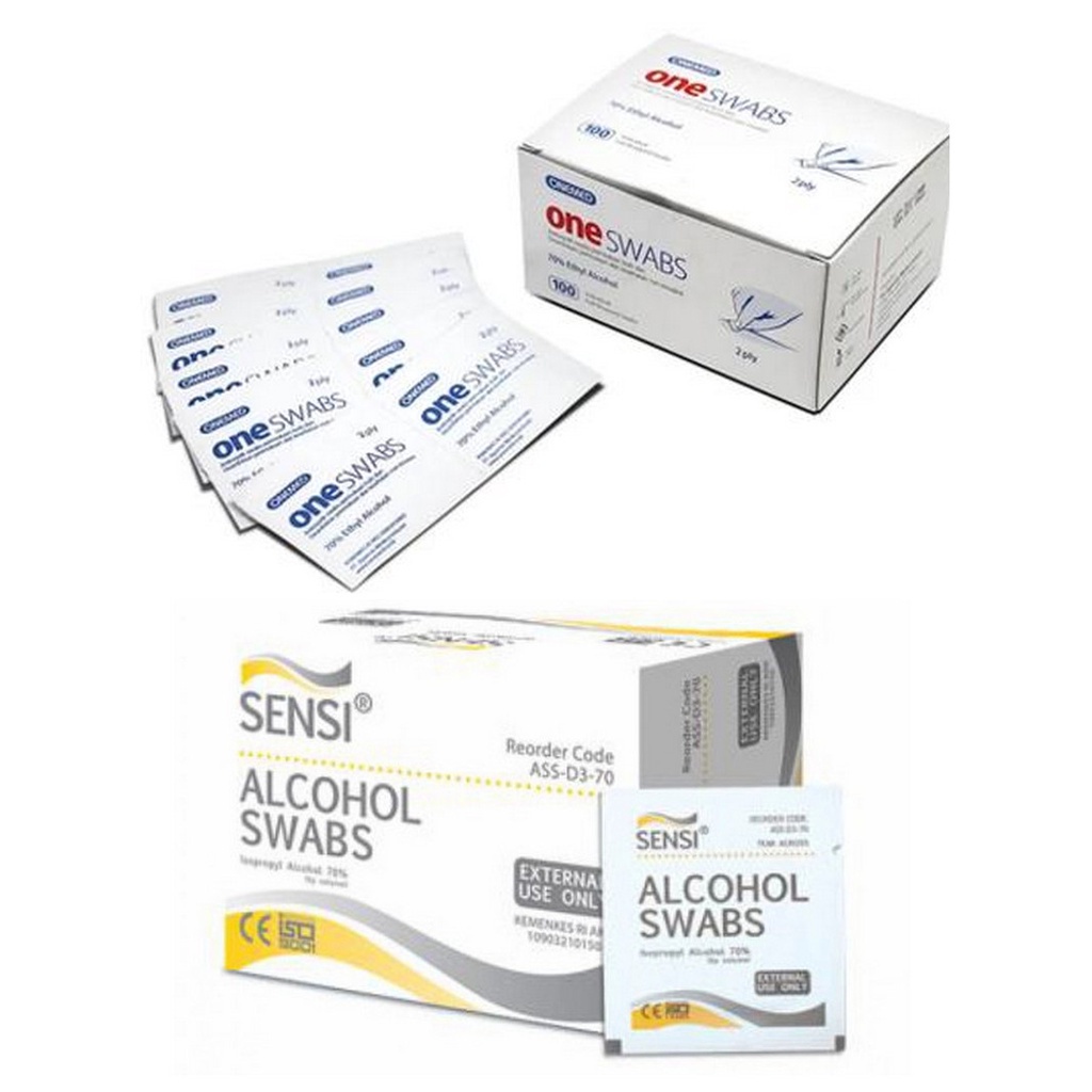 Kapas Alkohol Swab Onemed Ecer Per Strip - 2 Lembar Alcohol Swab Antiseptic Pembersih Luka Asepsis