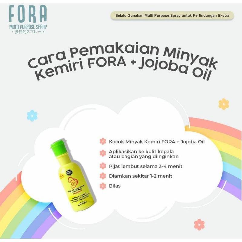 Minyak Kemiri Plus Jojoba Oil FORA Penyubur Penumbuh Rambut Bayi Anak Balita 65 ml