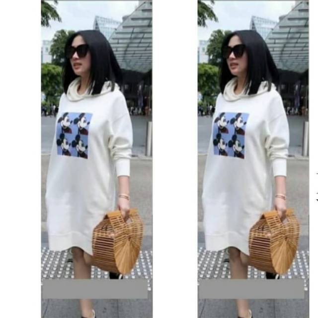 (BISA BAYAR DITEMPAT) Dress Hoodie Syahrini | Dress Wanita | Dress Lucu