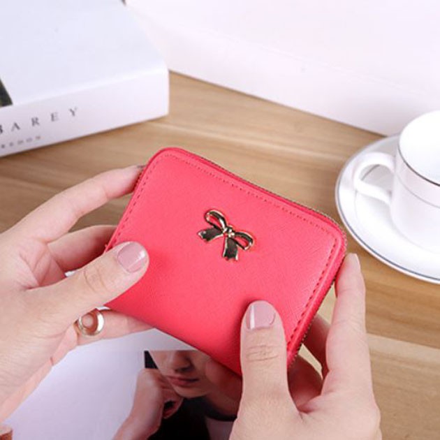 dompet kecil pita dengan resleting bow small wallet with zipper (4C2) bdo127