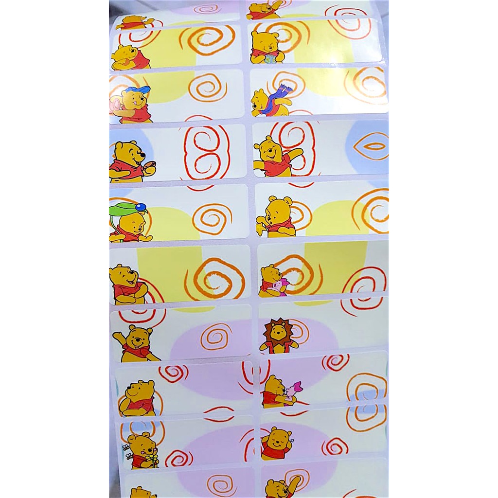 

Label nama anti air stiker waterproof Swirl Pooh