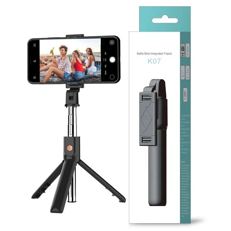 wireless tripod hp bluetooth remote shutter button K07 selfie stick tongsis tripod 2in1 phone for andrioid ios