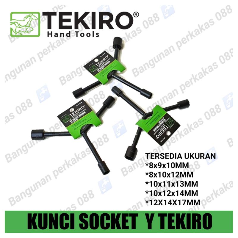 Kunci Sock Y TEKIRO  Pendek Hitam / Shock Wrench Spanner Y (Socket Sok Shok Y)
