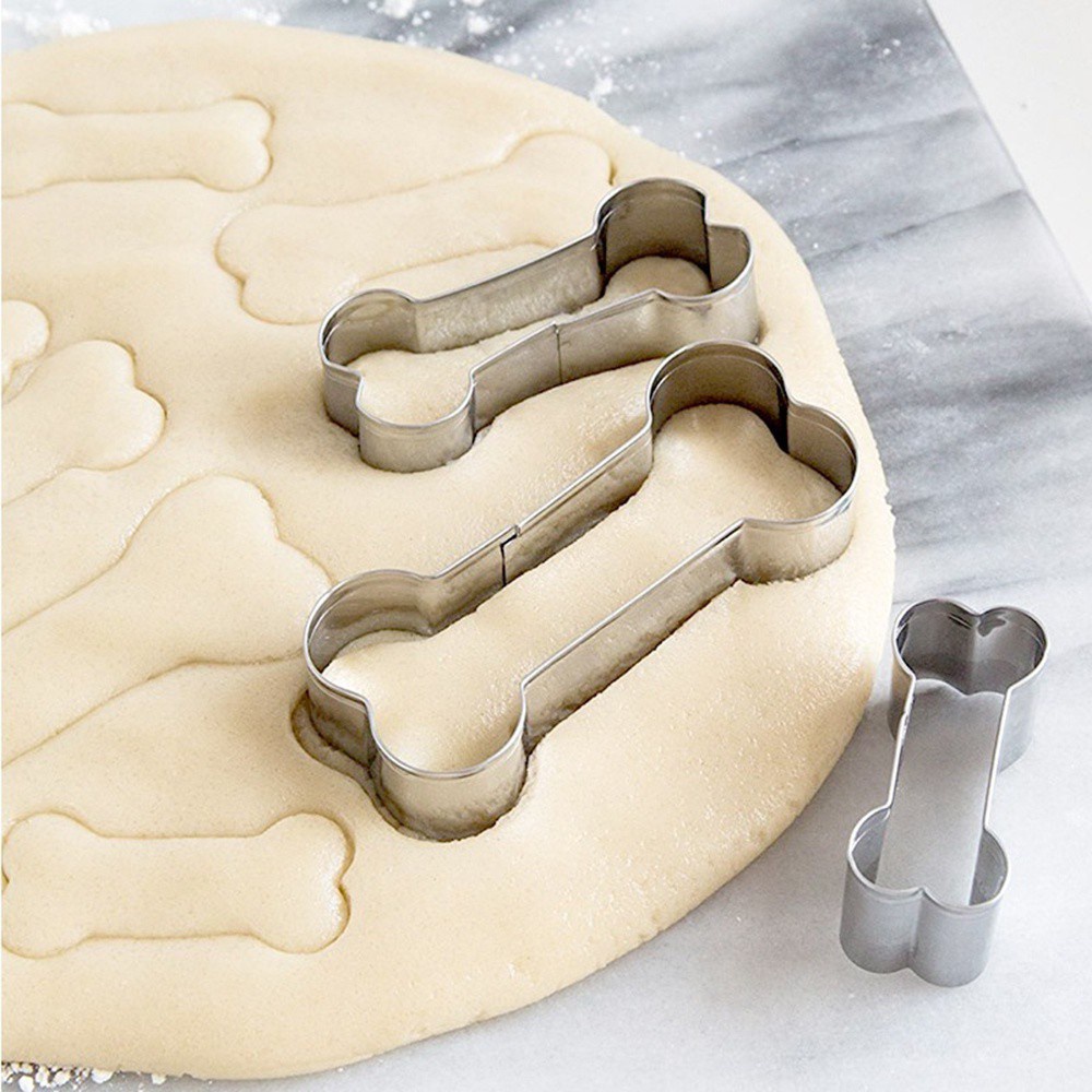 REBUY Kitchen Cake Molds DIY Baking Tool Cookie Mold 3pcs/set Dog Bone Shape Fondant Stainless Steel Pastry Biscuit Cutter/Multicolor