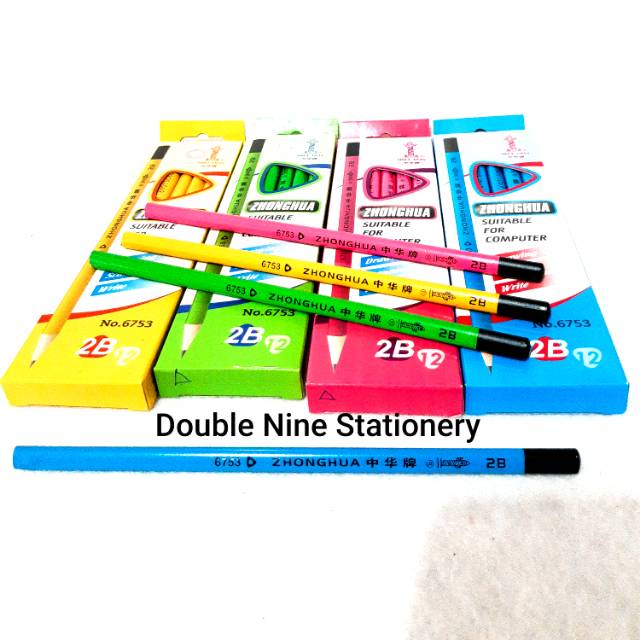 

Pensil 2B merk Zhong Hua 6753 (bentuk mata segitiga)