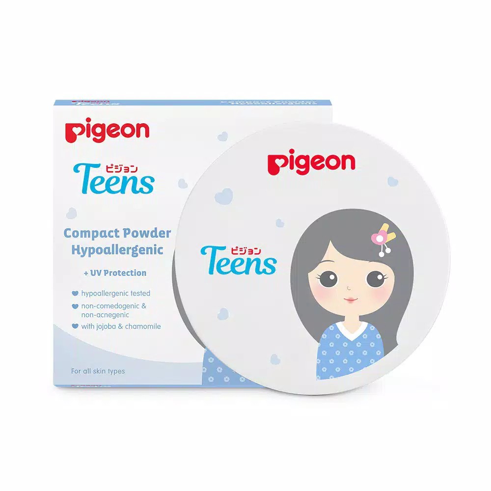 PIGEON Compact Powder +UV Protection 14Gr Hypoallergenic,Squalane,Face Powder/kaca