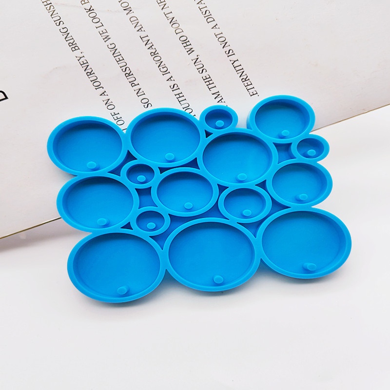 Siy Cetakan Resin Bentuk Bulat Bahan Silikon Untuk Gantungan Kunci / Perhiasan Handmade DIY