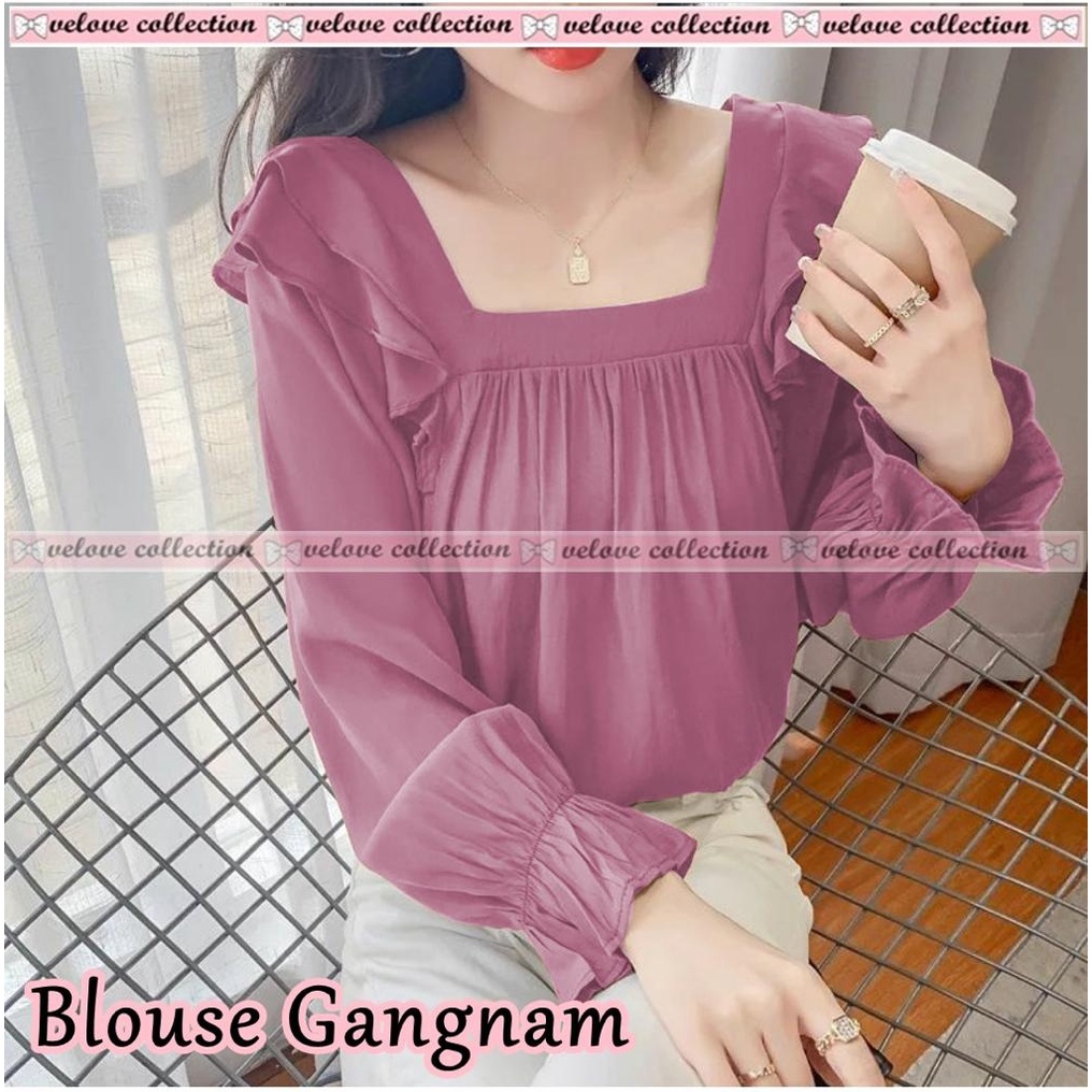 JYACOLECTION-BLOUSE KOREA-BAJU ATASAN WANITA-BLUS REMAJA-BAJU ATASAN NATAL-BAJU NATAL TERBARU