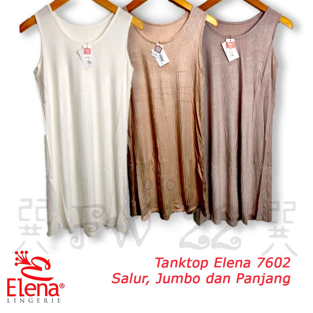 Tanktop Wanita Jumbo dan Panjang Elena 7602 dengan Bahan Salur yang Lentur