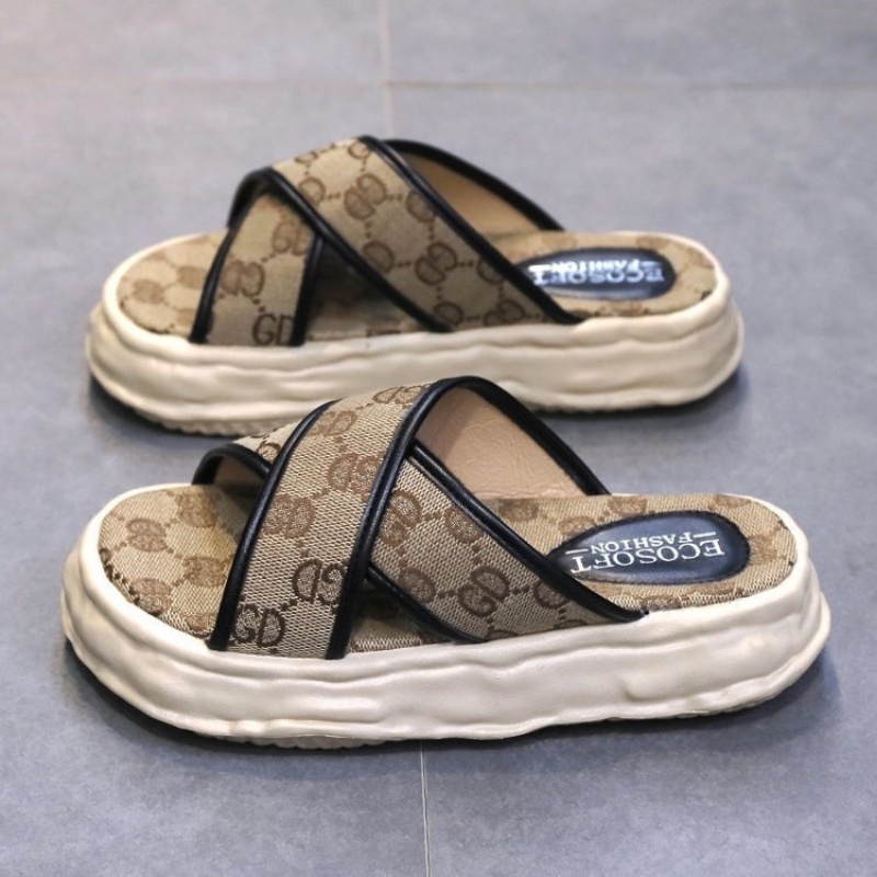 RYX - Rustic Pattern Sandal Slip On Wanita Fashon Casual Sehari-Hari - Ori Import