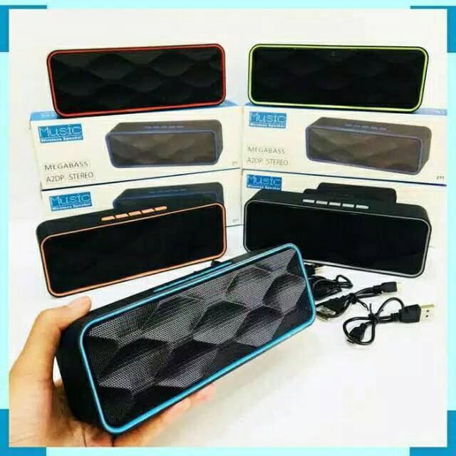 Speaker A2DP 211 Model Kotak Speaker Bluetooth Stereo Wireles A2DP Kotak