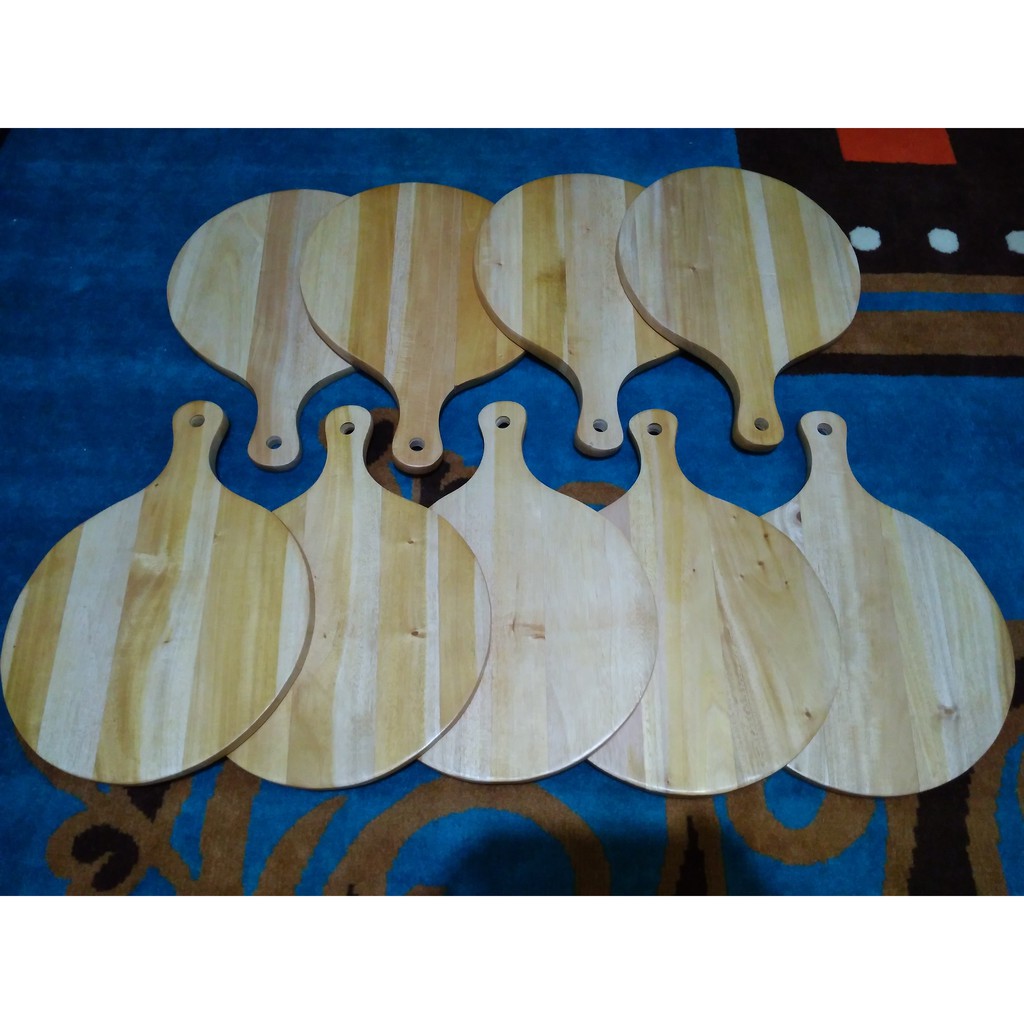 Talenan Kayu Mahoni Diameter 30 cm / Wooden Cutting Board / Talenan Pizza