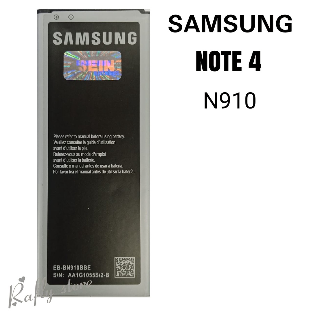 Batrai Samsung Galaxy Note 4 (SM -N910H) Baterai Handphone Batre Android Battery Batere Batt EB-BN910BBC 3000mAh Bisa Bayar Ditempat - Rafly