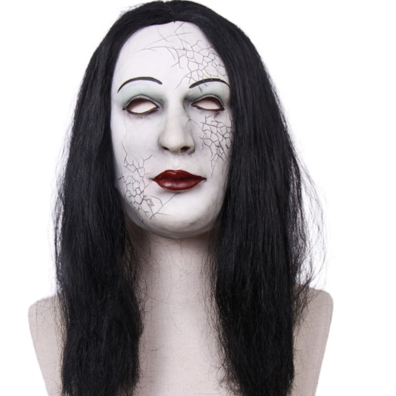 Zzz Topeng Hantu Rambut Panjang Bahan Latex Realistis Untuk Cosplay / Pesta Halloween