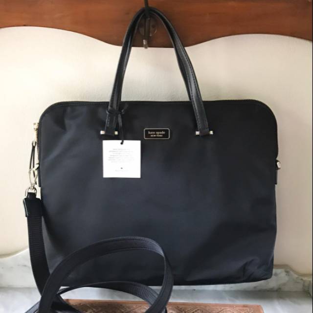 Tas kate spade laptop dawn nylon hitam original