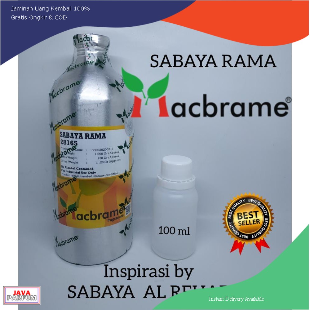 SABAYA RAMA BIBIT PARFUM MURNI 100 ML .BY MACBRAME INSPIRASI SABAYA AL REHAB