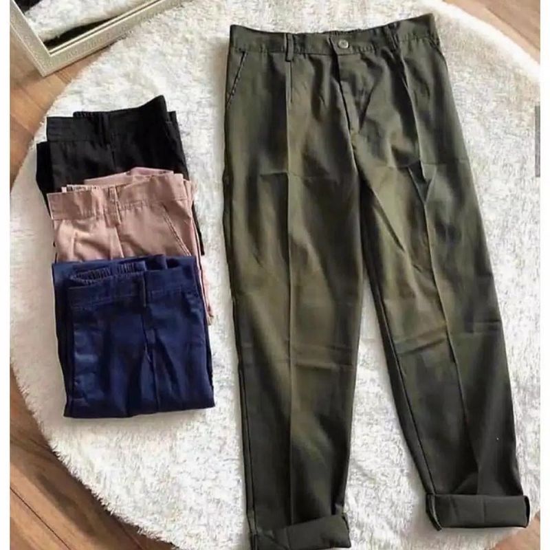 PROMO !!! BAGGY PANTS AMERICAN DRILL / CELANA PANJANG WANITA BAHAN