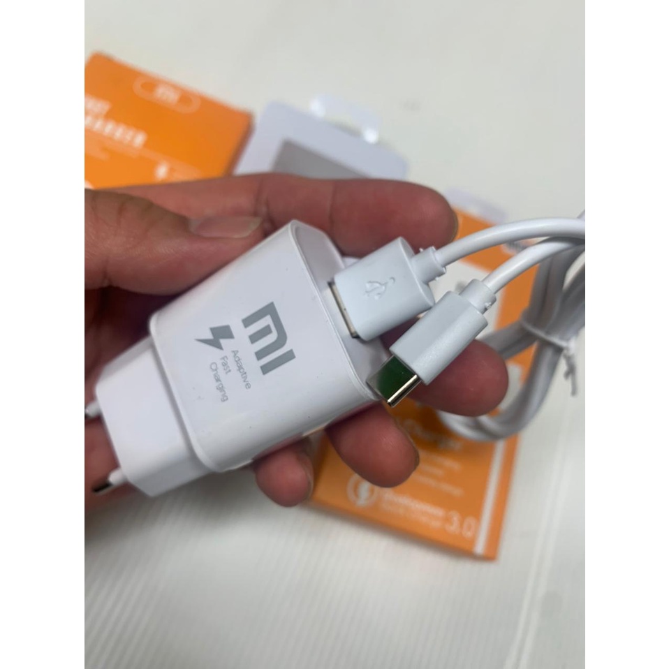 Charger Xiaomi 2in1 M-08ES Micro Dan Type C Travel Adapter MI 3.0 Qualcom quick charging casan isi daya cepat bisa buat semua HP kualitas original