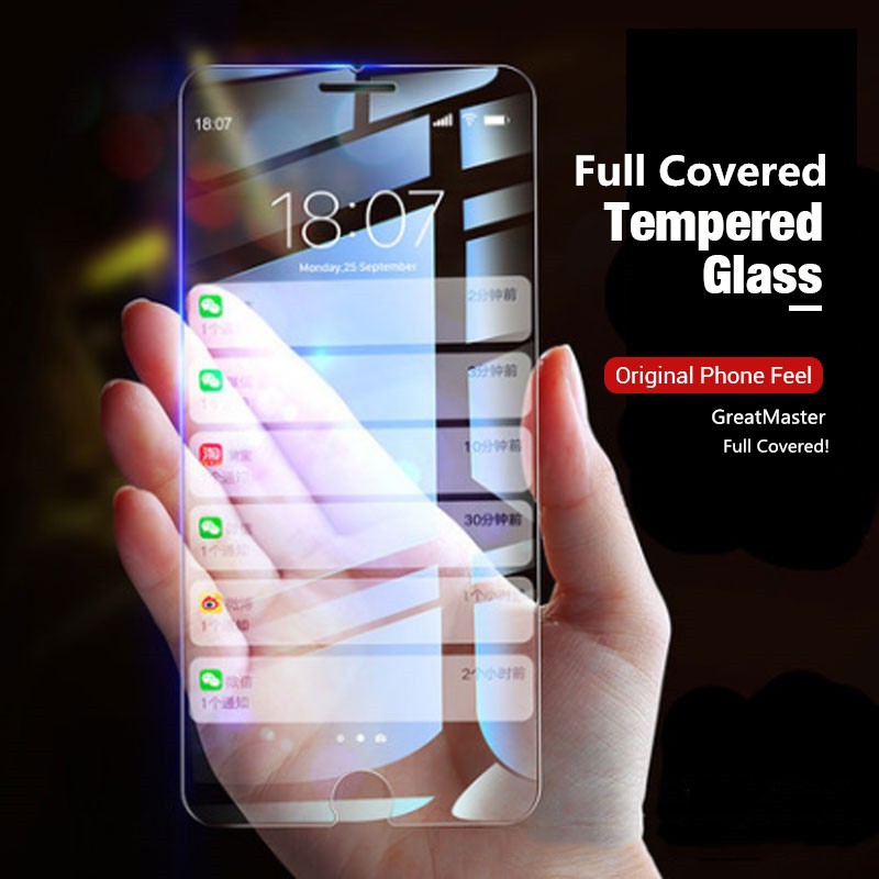 Full Tempered Glass Layar iPhone 11 5 6 7 8 Plus Pro X XS