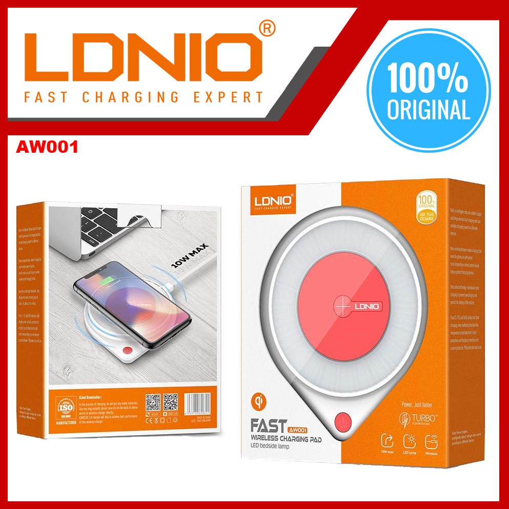 LDNIO AW001 Wireless Charger 10W 2A QI FAST CHARGING Wireless Charging Pad LED