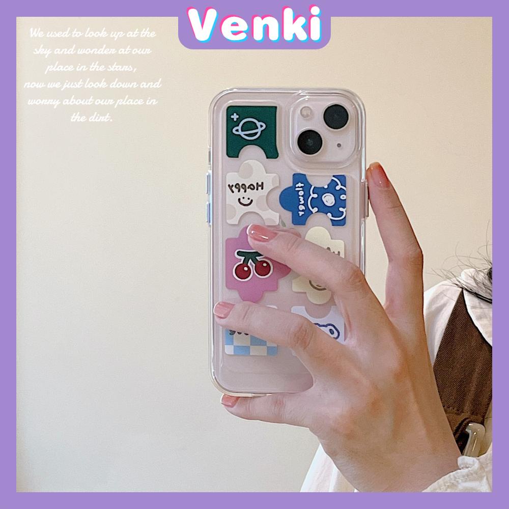 iPhone Case Clear Case Soft Thick TPU Shockproof Super Transparent Protection Camera Plating Button Cute Puzzle For iPhone 13 Pro Max iPhone 12 Pro Max iPhone 11 iPhone 7 Plus