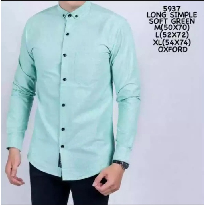 kemeja panjang pria cowok gatlemen cowok biru navy dongker polos formal kantor-Tosca