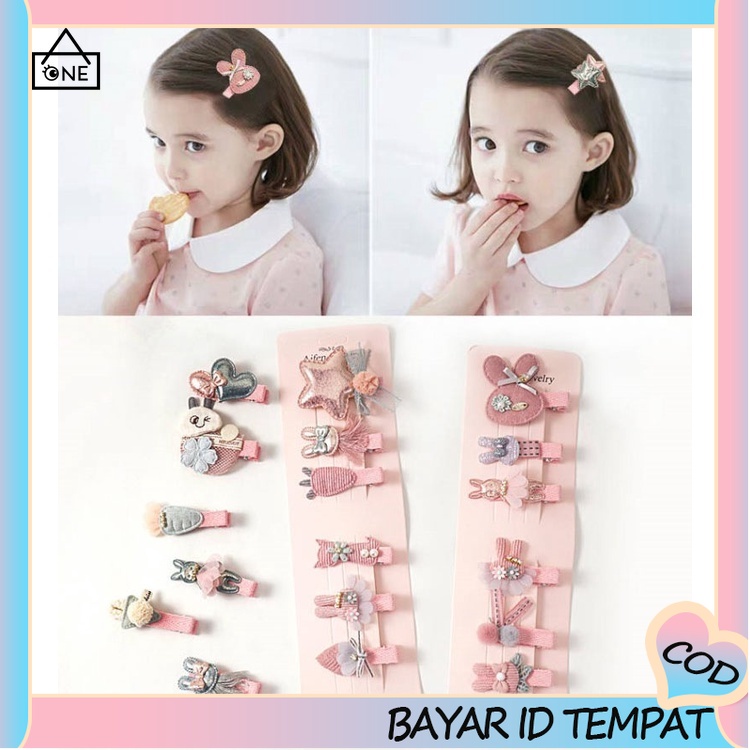 4 Pcs Set Jepit Rambut Korea Anak COD Korean Fashion Hair Clip Lucu Kartun Untuk Wanita A one