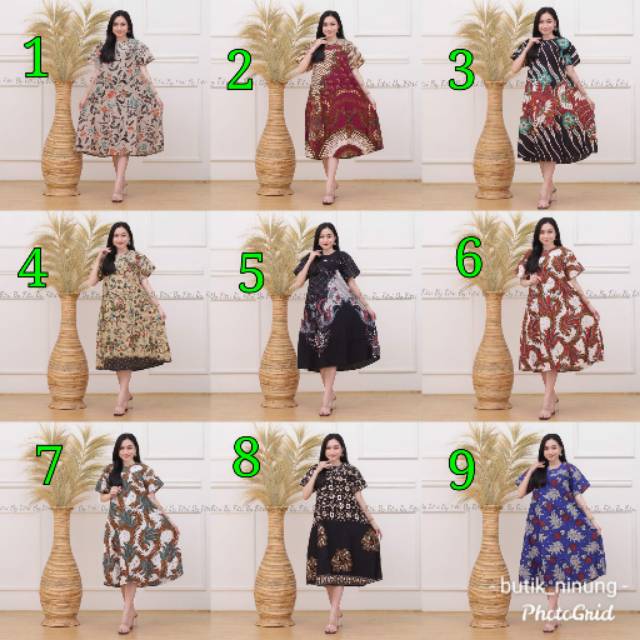 Daster katun batik model payung busui bumil