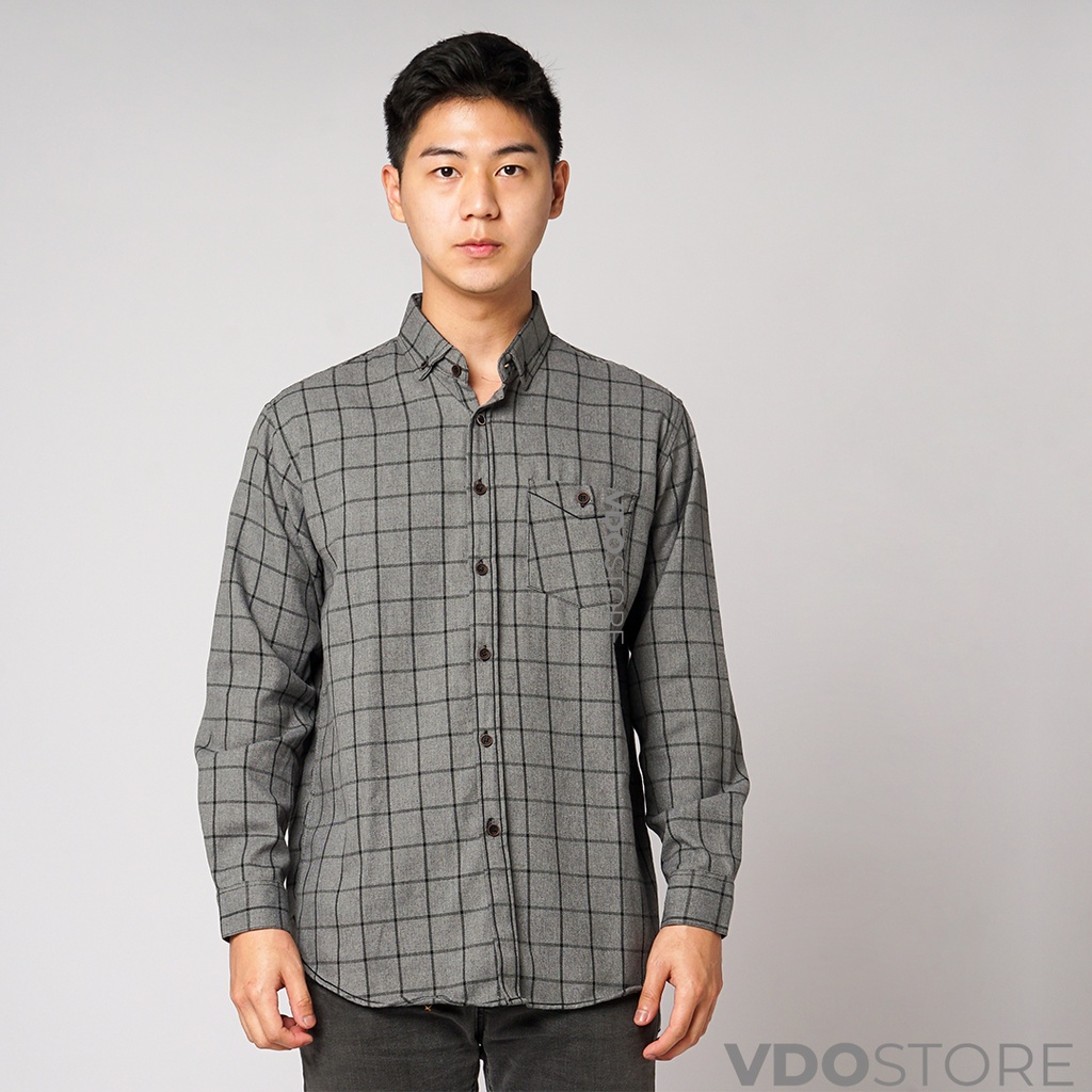 KEMEJA FLANEL PRIA 10 GRAY APE - M L XL - KEMEJA LENGAN PANJANG VDOSTORE DEWASA BAJU FLANNEL TANGAN PANJANG HITAM NAVY ABU MOTIF KEMEJA COWOK MURAH DEWASA SANTAI TEBAL KUALITAS IMPORT BAJU CATUR PANEL FANEL