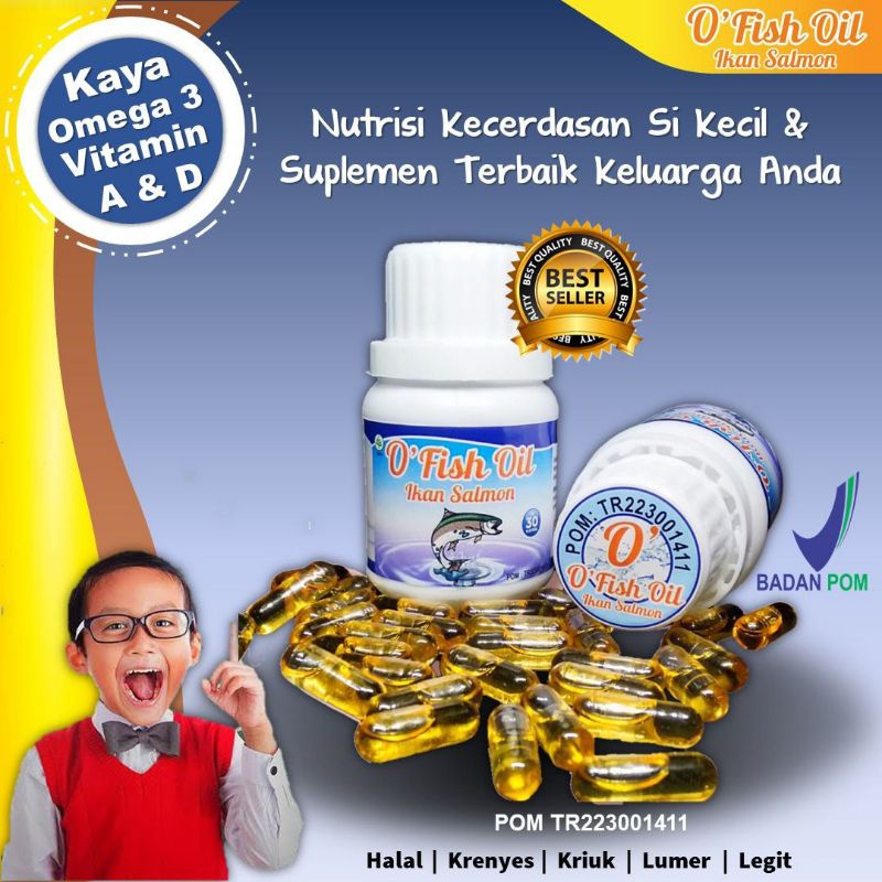 Minyak Ikan Salmon O Fish Oil Penambah Nafsu Makan & Stimulus Kecerdasan AnakSuplemen Bayi dan Anak 