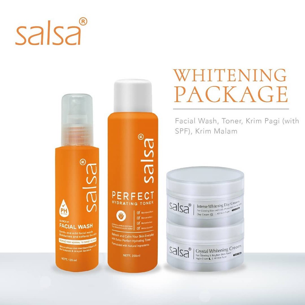 [Per Set] Paket Salsa Whitening / Acne Skincare Original BPOM Cream Toner Facial Wash