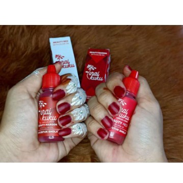 KUTEK Inaikuku MAROON RED/MERAH inai kuku pacar kuku kutek hena kuku halal sah shalat