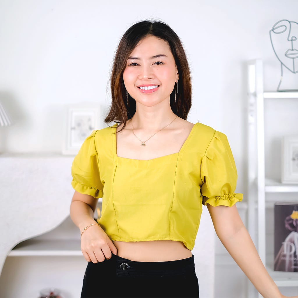 GTW - ZEC OOTD HANSA Top / VIOLA Crop Top / Blouse Crop Korean Style