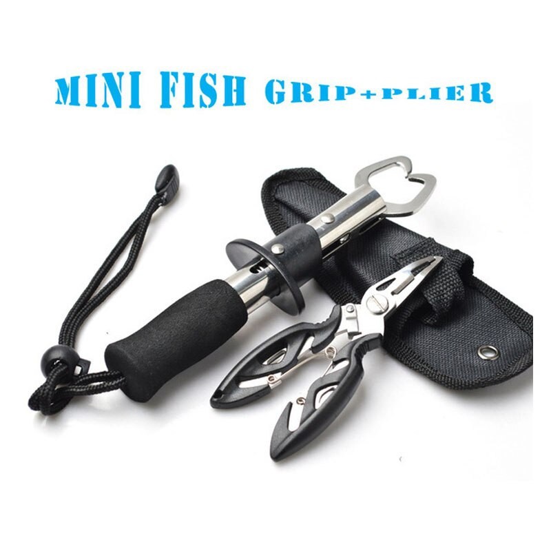 Set FISHING LIP GRIP &amp; PLIER STAINLESS STEEL FISHING HOOK REMOVER TANG &amp; PENJEPIT BIBIR CAPIT IKAN AA