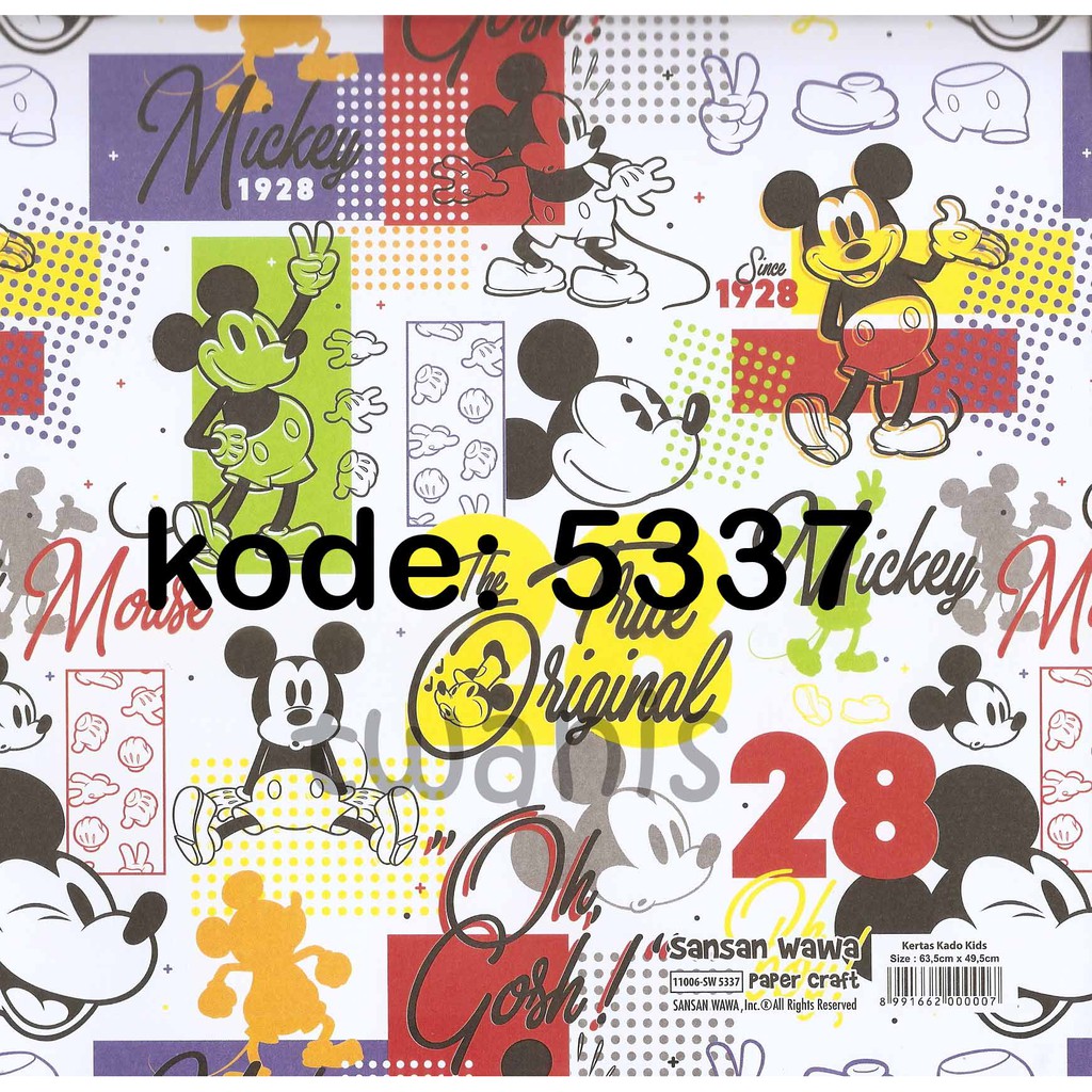 

25 LEMBAR KERTAS KADO SANWA DISNEY MICKEY MOUSE KODE 5337 BISA CAMPUR GAMBAR LAIN