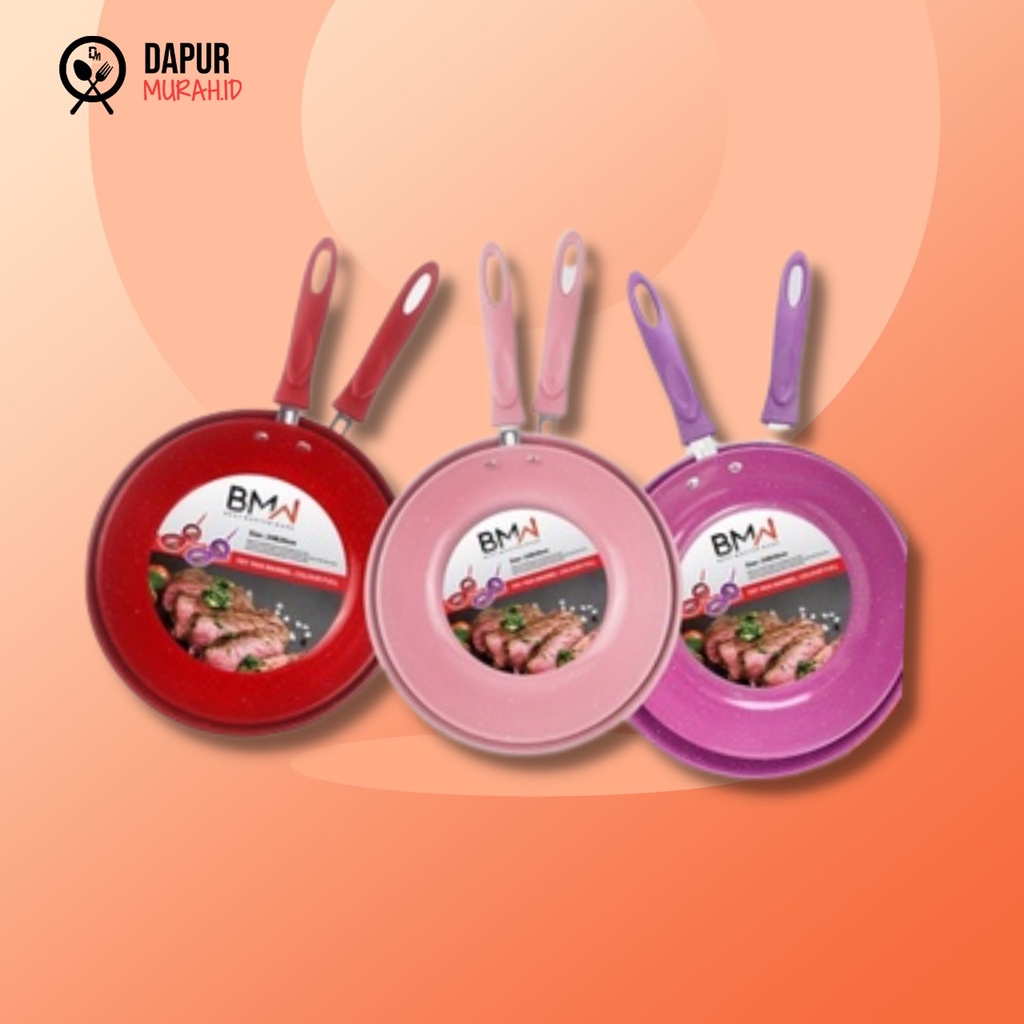 DM - Wajan Penggorengan Fry Pan Set 2 pcs 22 &amp; 24 cm Teflon Warna