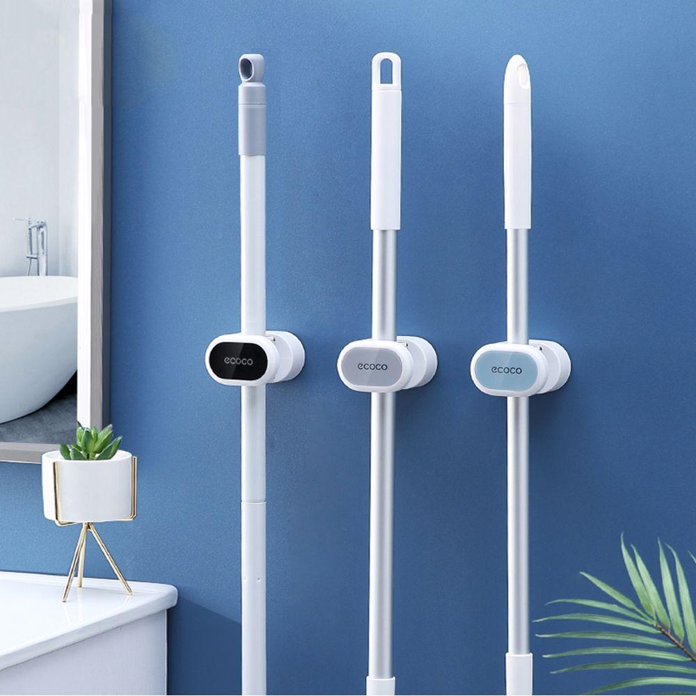 Solighter Mop Holder Organizer Kamar Mandi Rumah Tangga Rak Penyimpanan Perekat Yang Dipasang Di Dinding